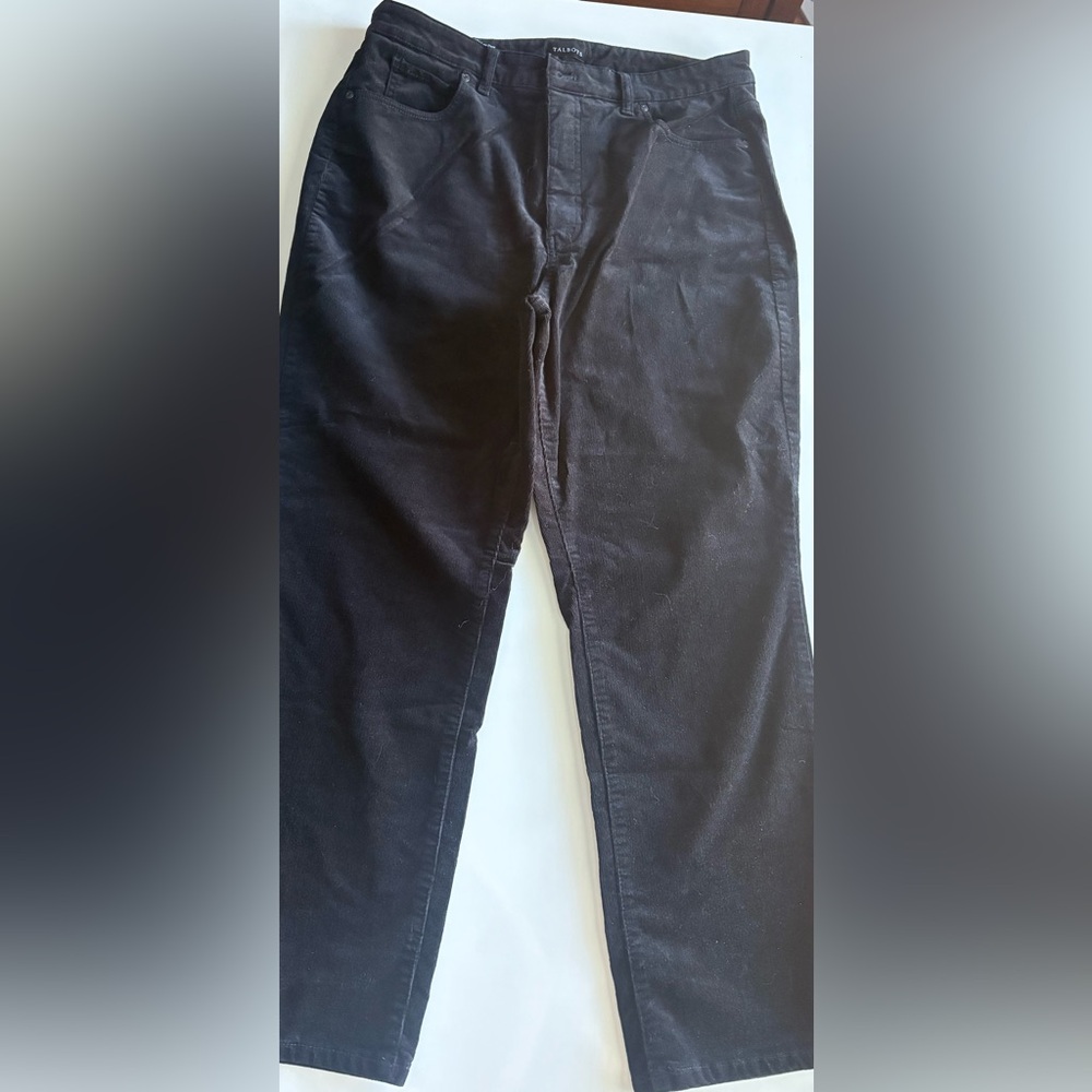 NWOT Talbots Black Corduroy straight leg pant 14P